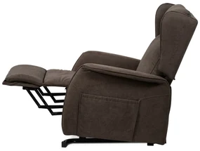 Autronic - TV a relaxačné kreslo "ušiak", elektrické polohovanie, 1 motor 230V/29V, poťah hnedá látka - TV-1190 BR2