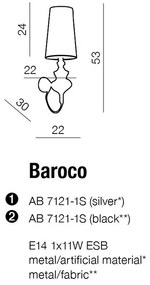 Azzardo nástenné svietidlo BAROCO AZ0308