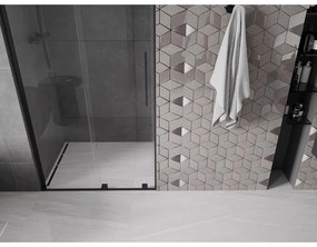 Mexen Velar L, posuvné sprchové dvere do otvoru 90 cm, 8mm číre sklo, čierna matná, 871-090-003-01-70
