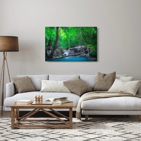 Obraz - Vodopád Erawan, Kanchanaburi, Thajsko (90x60 cm)