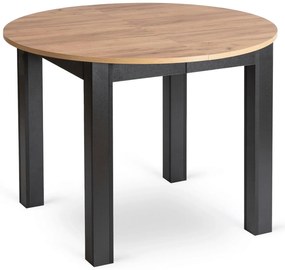 Rozkladací jedálenský stôl Hernando (dub craft zlatý + čierna) (pre 4-6 osôb). Akcia -16%. Vlastná spoľahlivá doprava až k Vám domov. 1119022