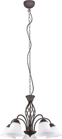 Tmavohnedé závesné svietidlo so skleneným tienidlom ø 60 cm Rustica – Trio