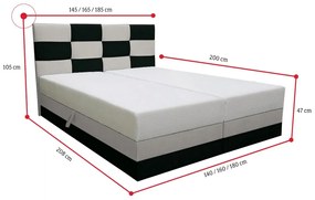 Manželská posteľ LUISA vrátane matraca,160x200, Sawana 14/Sawana 13