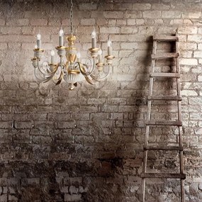 Ideal Lux - Luster na reťazi FIRENZE 8xE14/40W/230V pr. 64 cm biela/zlatá