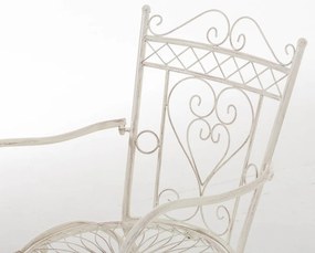 Kovová stolička Sheela s područkami (SET 2 ks) - Krémová antik