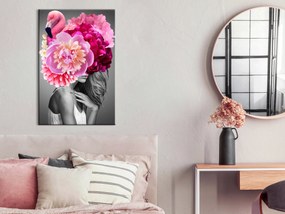 Artgeist Obraz - Flamingo Girl (1 Part) Vertical Veľkosť: 40x60, Verzia: Na talianskom plátne