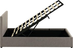 Sivá čalúnená dvojlôžková posteľ s úložným priestorom s roštom 180x200 cm Nahiri – Kave Home