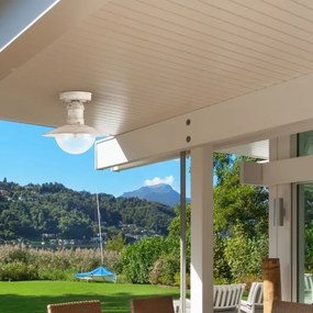 Brilagi - Vonkajšie stropné svietidlo MOLDE 1xE27/60W IP44 biela/patina