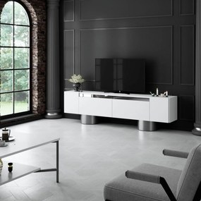 Bohem Biely a strieborný TV stolík