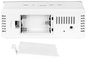 ISO Multifunkčné zrkadlové hodiny s budíkom a teplomerom, biela, 9145
