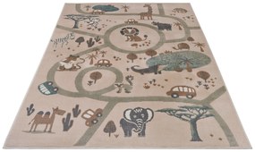 Hanse Home, Detský koberček Adventures 105972 Cream Brown Grey, 120x170, béžová, detská izba