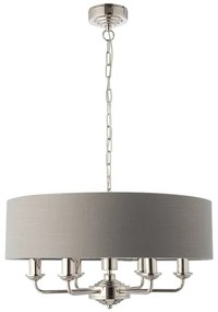 Endon 94373 - Luster na reťazi HIGHCLERE 6xE14/40W/230V šedá/lesklý chróm