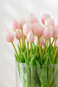 Kytica 7ks svetlo ružových realistických tulipánov Tulips - 45cm