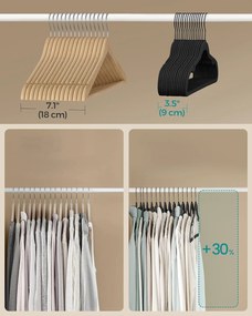 Sada 50 ks sametových ramínek Janis černá