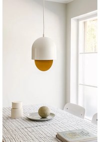 Závesná lampa Aarre M, bielo-zlatá