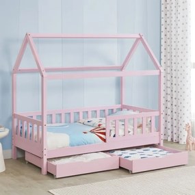 InternetovaZahrada - Detská posteľ Marli 80 x 160 cm s úložným priestorom - ružová