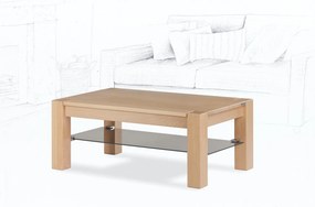 Wooded Konferenční stolek Denver Glass z masivu BUK Výška stolku: 53 cm