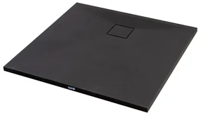Cagliari Black 80x80x2,6 cm Štvorcová, SMC sprchová vanička, so sifonom