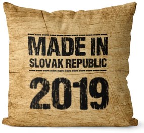 Vankúš Made In + rok (Veľkosť: 55 x 55 cm, rok: 2019)