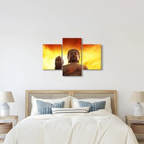 Obraz - Budha s červenožltým pozadím (90x60 cm)