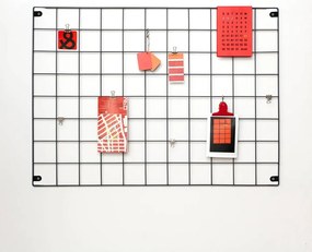 Čierna kovová nástenka, 50 × 70 cm