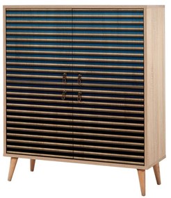 Komoda Kikos 95 cm dub sonoma/modrá