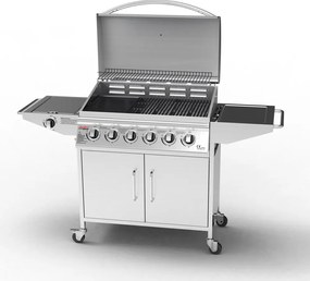 Plynový nerezový BBQ gril so 6 horákmi + bočným horákom CHICAGO