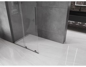 Mexen Velar L, posuvná sprchová zástena Walk-in 100 x 200 cm, 8mm číre sklo, grafit brúsený, 871-100-003-03-66