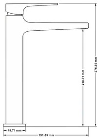 Mexen Lynx, vysoká umývadlová batéria, čierna matná, 745910-70