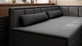 Tmavosivá ženilková rozkladacia/s úložným priestorom pohovka 214 cm Fulgeo – ELTAP