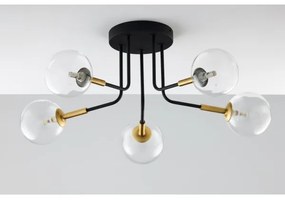 Jupiter 2040 - Luster na tyči BURANO 5xG9/10W/230V čierna/zlatá/číra