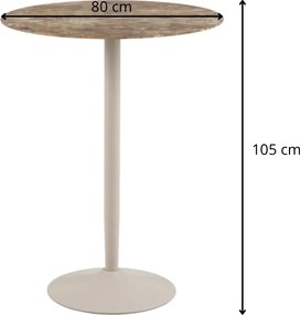 Keramický barový stôl Malta 105 cm béžový mramor
