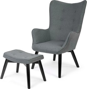 SOFOTEL Kreslo s opierkou na ruky a podnožkou Norse 2040 - sivé