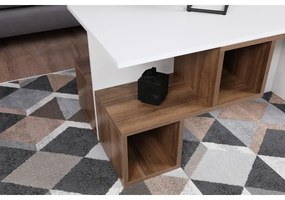 Konferenčný stolík DILAY 52x100 cm hnedá/biela