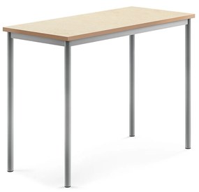 Stôl SONITUS, 1200x600x900 mm, linoleum - béžová, strieborná