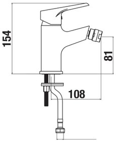 JIKA H3411W10041101 - Bidetová batéria CUBE 15,4 cm lesklý chróm