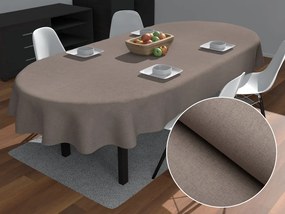 Biante Dekoračný oválny obrus BKW-204 Sivohnedý žíhaný 120x140 cm