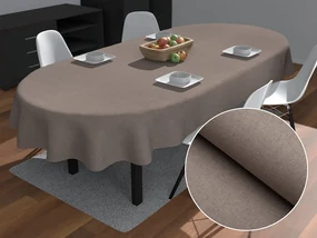Biante Dekoračný oválny obrus BKW-204 Sivohnedý žíhaný 120x200 cm