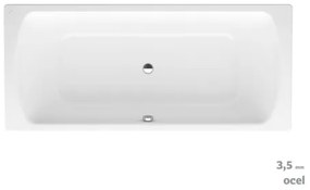 Obdĺžniková vaňa Laufen Bolsena 180x80 cm smaltovaná oceľ ľavá aj pravá SIKOVLMP180, 1 ks