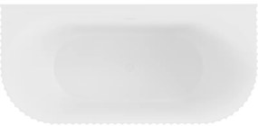 Mexen Sella, voľne stojaca vaňa ku stene, drážkovaná, 170 x 80 cm, biela matná, biely prepad, 52711708001-20