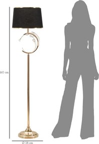 Stojacia lampa Bruxelles 160 cm čierna/zlatá