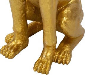 Dekoratívna socha Dog Pit s podnosom 74 cm zlatá