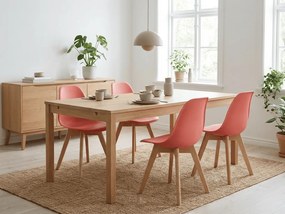 Korálová stolička KITO s bukovými nohami