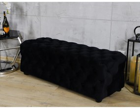 Dekorstudio Exkluzívna zamatová pufa LONGORIA Chesterfield čierna
