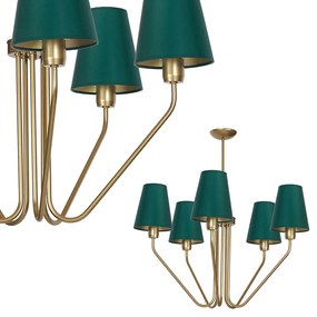 Luster Victoria, 5x zelené textilné tienidlo, g