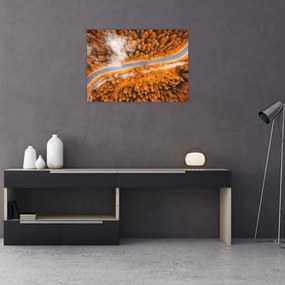 Sklenený obraz - Horská cesta (70x50 cm)