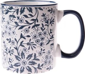 Hrnček 620 ml, biely, kvetinový%