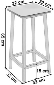 Barová stolička KENT starý dub / biele nohy