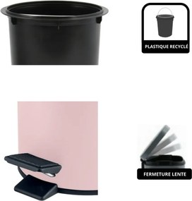 Ružový nášľapný oceľový odpadkový kôš 3 l Adelar – Spirella