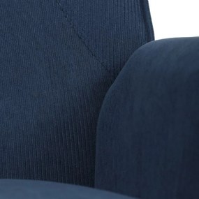 Relaxačné kreslo ušiak LUCIAN — masív, menčester, prírodná / modrá